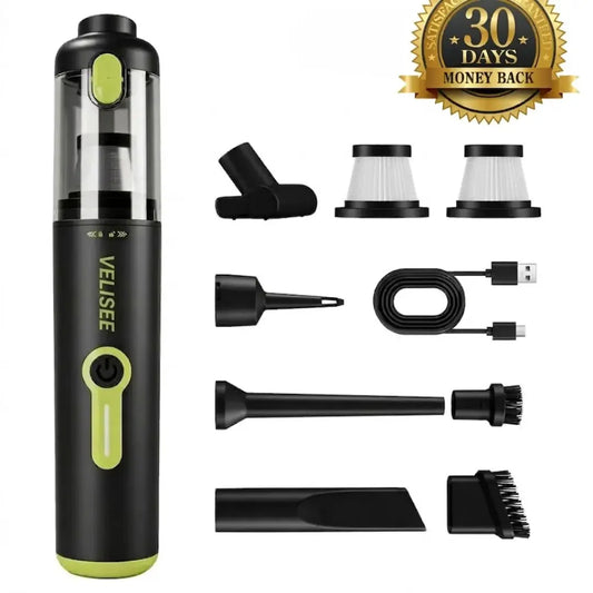 VELISEE 4-in-1 Cordless Car Vacuum & Air Duster,  Handheld Vacuum, Multi-Nozzles for Car, Home & Pet Hair