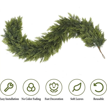 2 Pack Forever Fresh Cedar Garland – Real-Touch 6FT